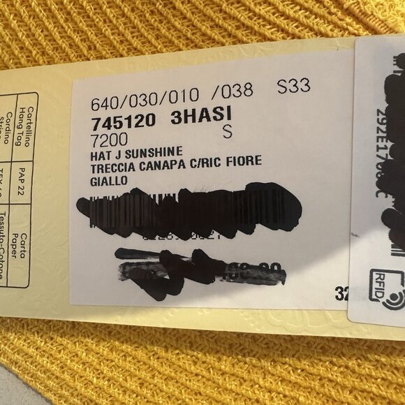 NWT GUCCI Hat Sun Visor Straw Yellow Sz S 100% Authentic - Picture 9 of 10